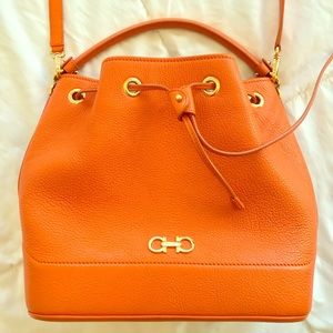 Orange Leather Salvatore Ferragamo Handbag